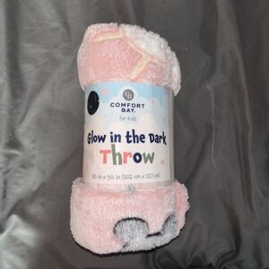 Comfort Bay Throw Blanket For Kids Pink Ballerina Glow-In-The-Dark 40" X‎ 50"